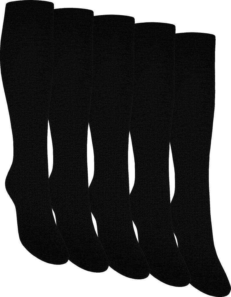 5 Paar Kniestrümpfe (uni) in Schwarz 35/38