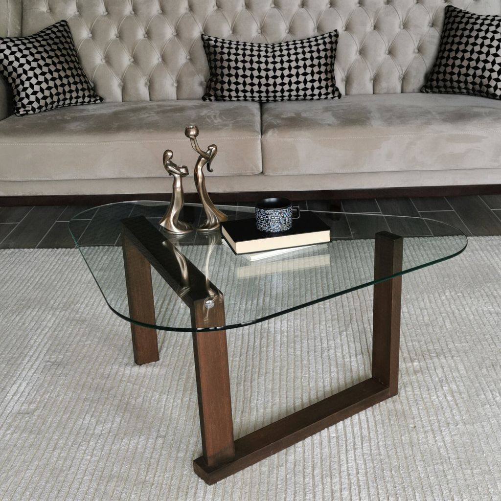 Skye Decor, Cam Orta Sehpa S302, Couchtische, Nussbaum, Holz, 96 x 41 x 81 cm