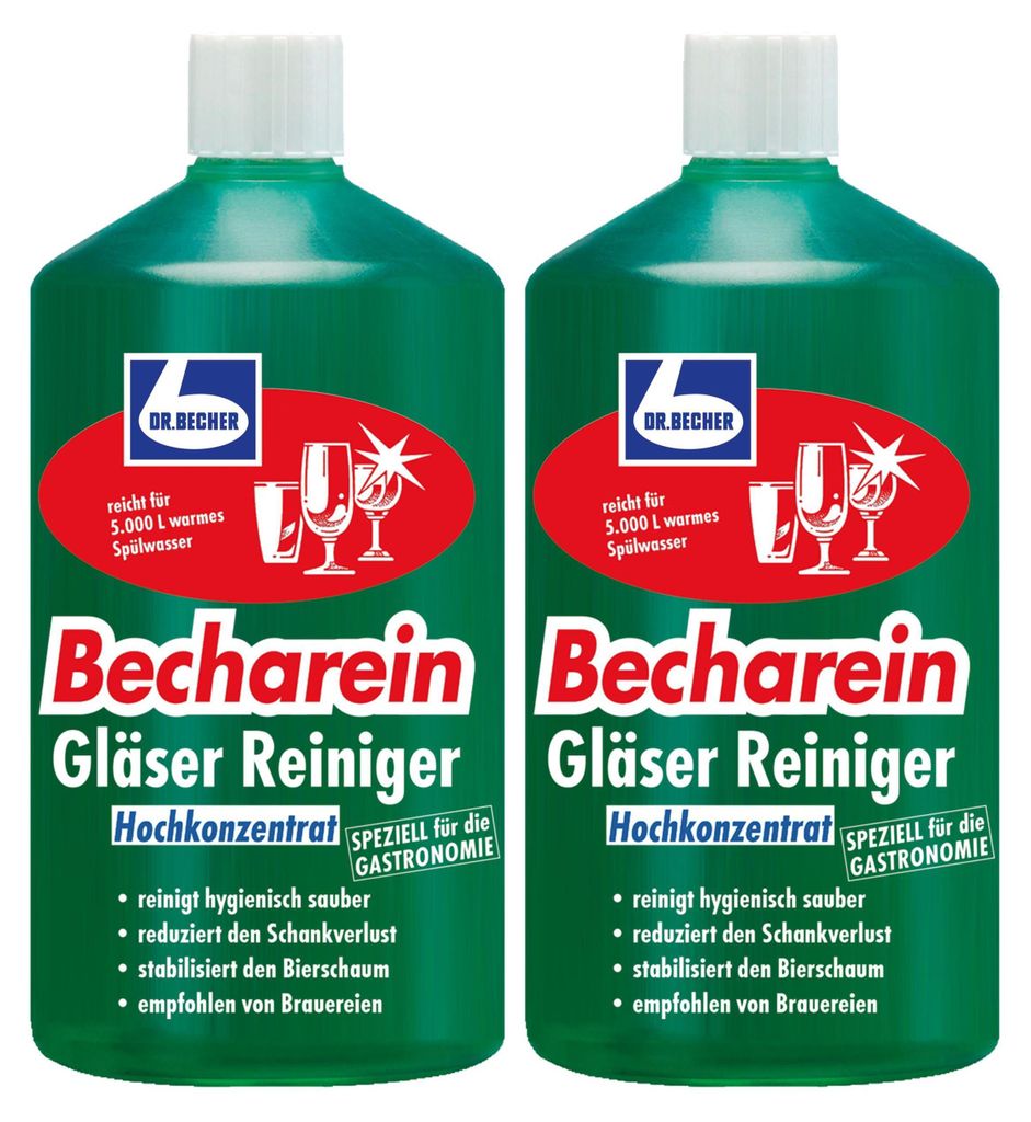 2x Dr. Becher Becharein Gläser Reiniger, 1 Liter - Produktbild 