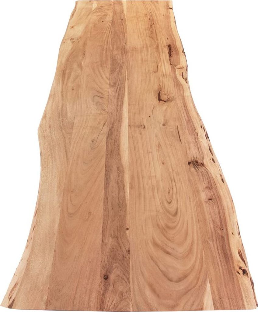 Tischplatte 180x60 cm Curt, Holzplatte Akazienholz massiv + naturfarben + lackiert, Baumkanten-Platte für Heimwerker, Arbeitsplatten, Tische & Fen...