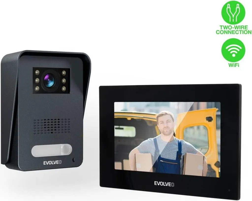 Visiophone Noir EVOLVEO AP1-2 : Écran HD, Connexion App et Pose Filaire - 2