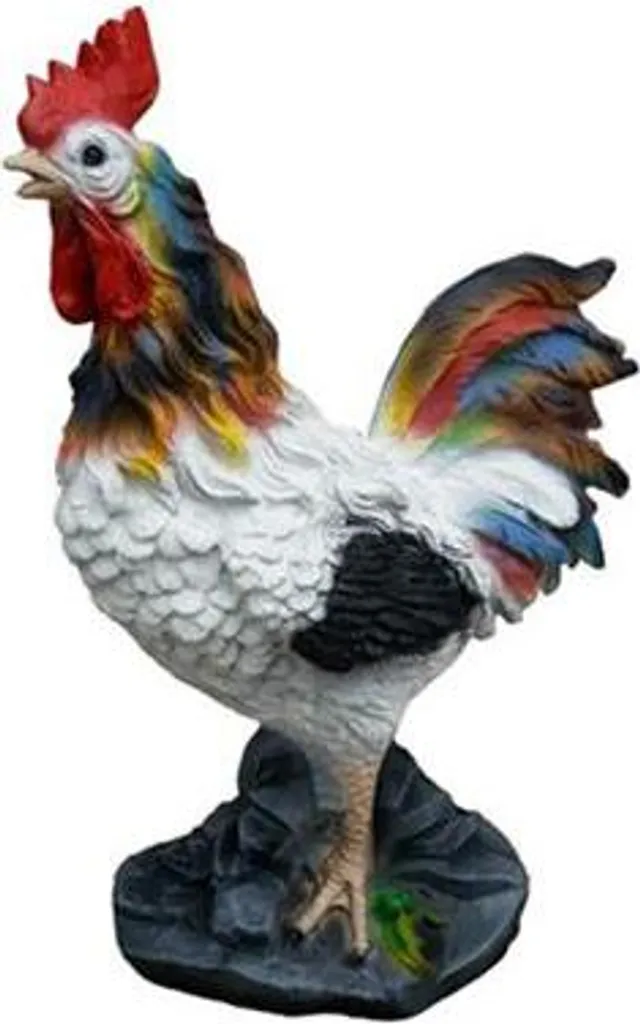 Statue de Coq Grandeur Nature 65cm en Métal Décoration Jardin Extérieur