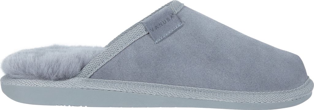 Vanuba - Damen Hausschuhe Moderne Pantoffeln Echtleder Lammfell Natur Wolle D016 Grau, Größe 40 EU
