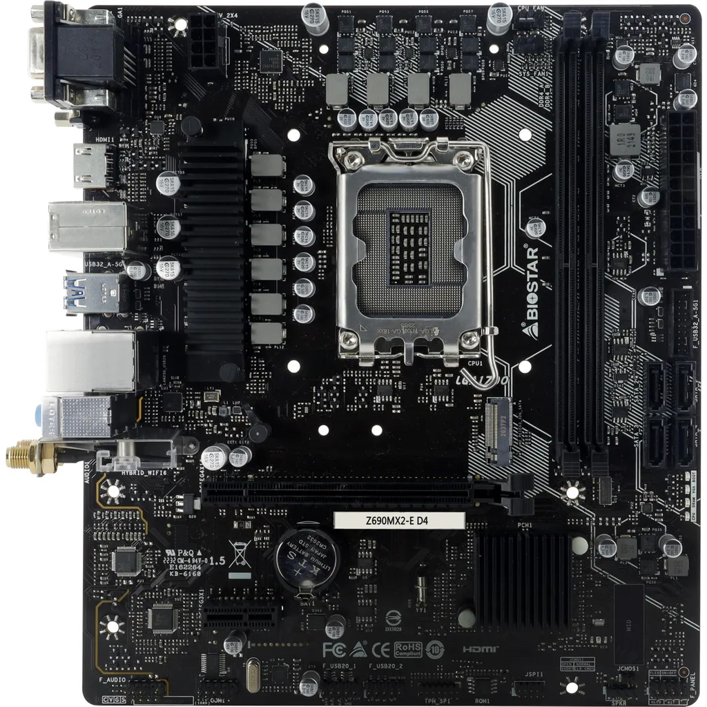Carte mère robuste Biostar Z690MX2-E D4 contre les pannes et ralentissements