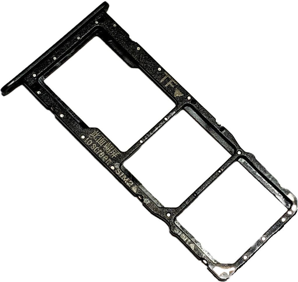 Dual SIM Kartenhalter und Micro-SD Card Fach für Huawei Y8s, Original Ersatzteil, Mitternachtsschwarz