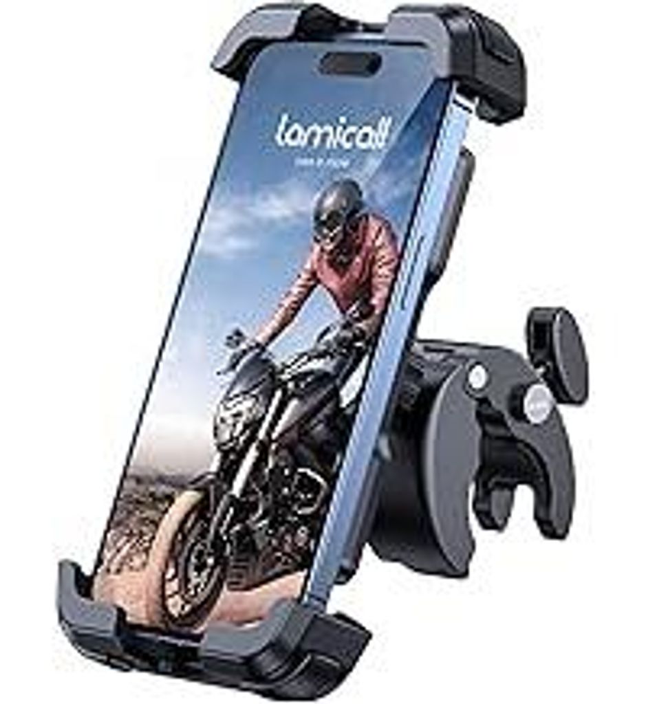 Lamicall Handyhalterung Motorrad, Handyhalter Fahrrad - 2026 Universal 360° Lenker Halter für iPhone 17 16 15 14 Pro Max Plus, Air, SE, 13 12 Pro...