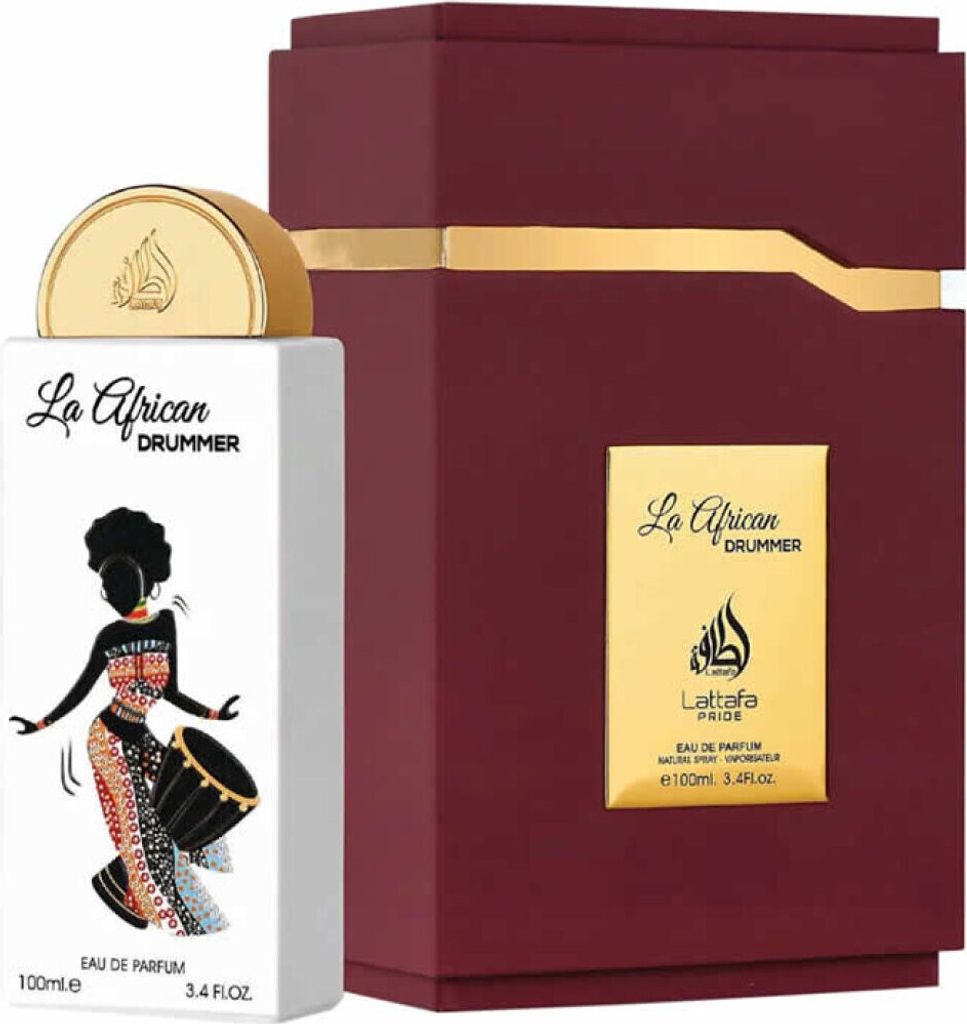 A perfume bottle and its box are displayed against a white background.