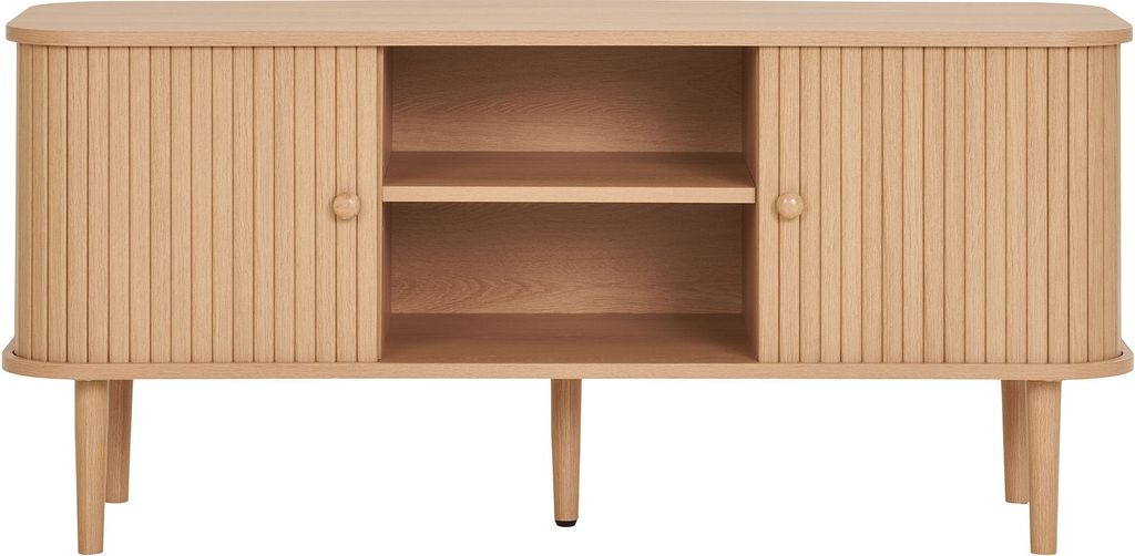 Lowboard >Nikko< 2 Lammelen-Türen, 2 Fächer, eichefarbig - 113x51,5x40 (BxHxT)