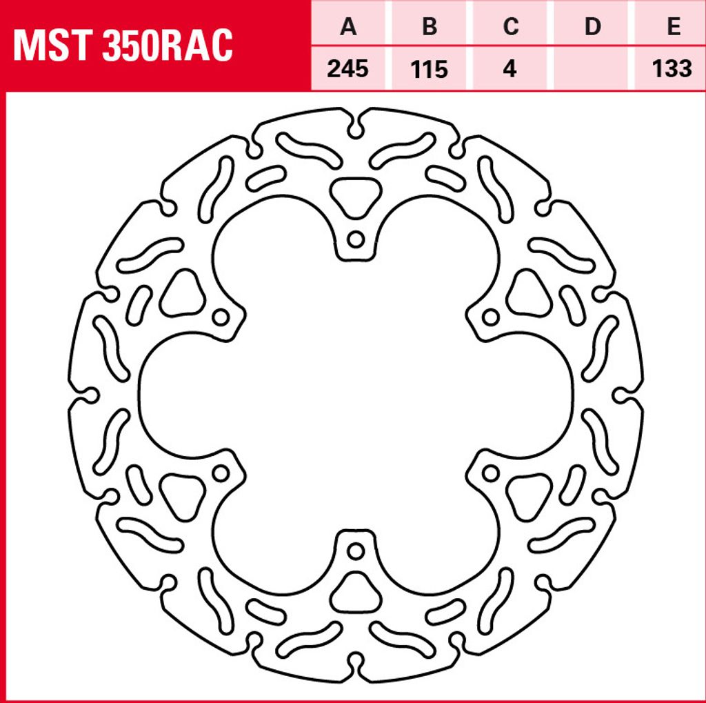 TRW Bremsscheibe Sportiv starr MST350RAC WR250F CG