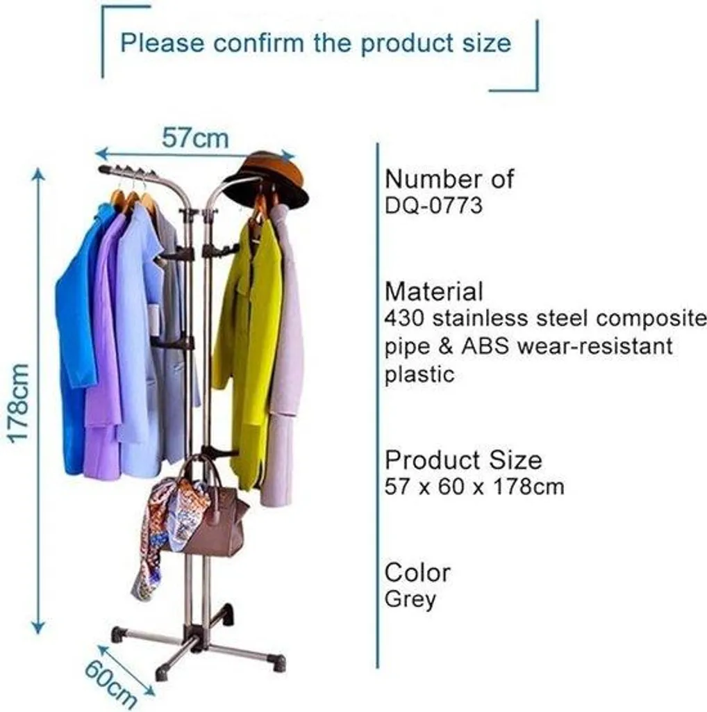 Porte-vêtements stable contre l'encombrement 60x60 cm de hauteur