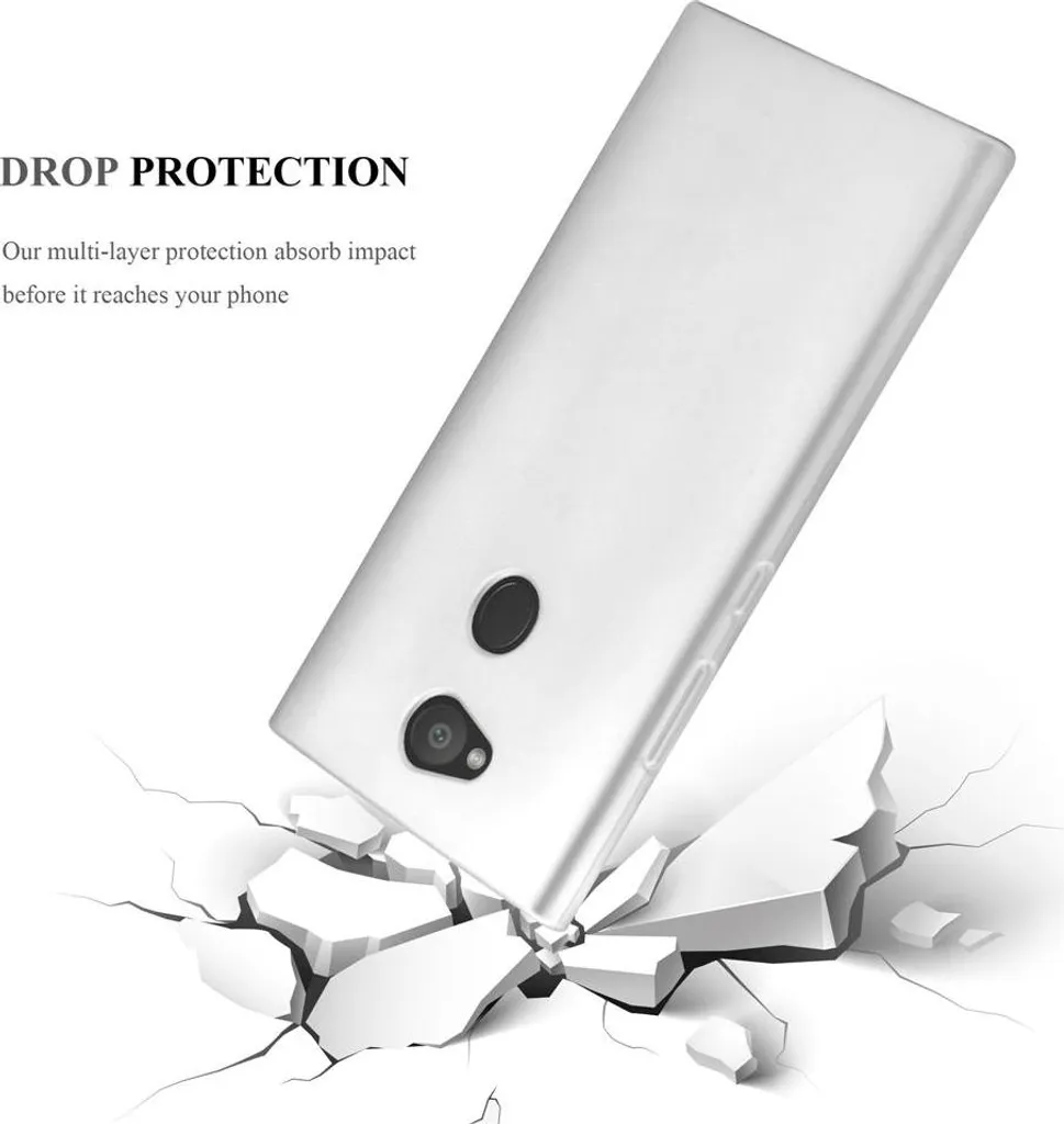 Custodia Cadorabo Per Sony Xperia XA2 - Grigio Metallizzato, Cover Sottile In Silicone TPU Antiurto, Morbida E Leggera