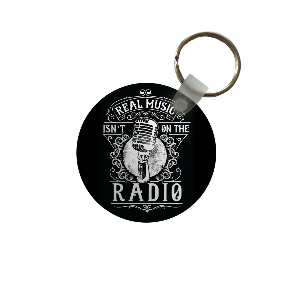 Schlüsselanhänger - Mikrofon - Radio - Retro - Illustration - Schlüsselringe mit foto