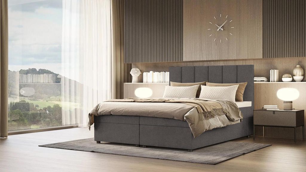 Continental-Bett DELTA 4 - 180x200, grau