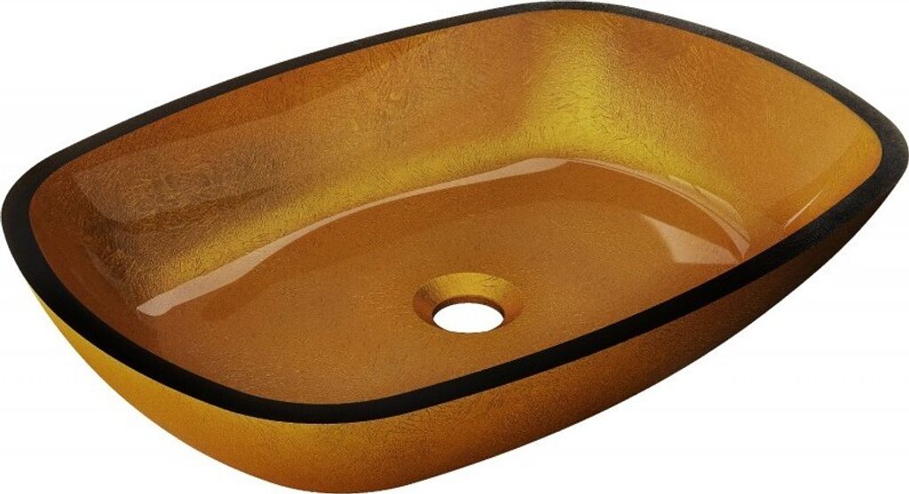 Mexen Araks Aufsatzwaschbecken aus Glas 54 x 39 cm, gold - 24155450