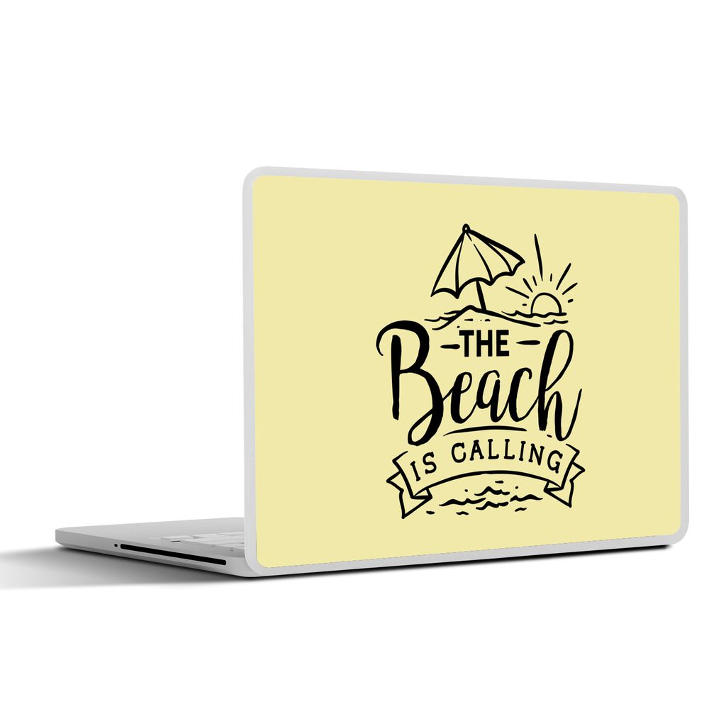 MuchoWow Laptop Aufkleber Sticker Cover Zitate - Strand - Sonnenschirm 32.5x23.5 cm - Sticker für Laptop - Selbstklebend