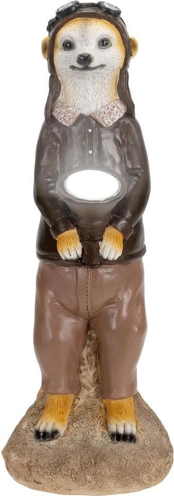 Erdmännchen Gartenfigur mit LED Licht und Solar-Technik, Produktbild 