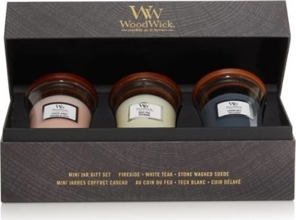 Mini Bougies Woodwick Floral 3x85g avec Mèche en Bois Crépitante et Cire Soja