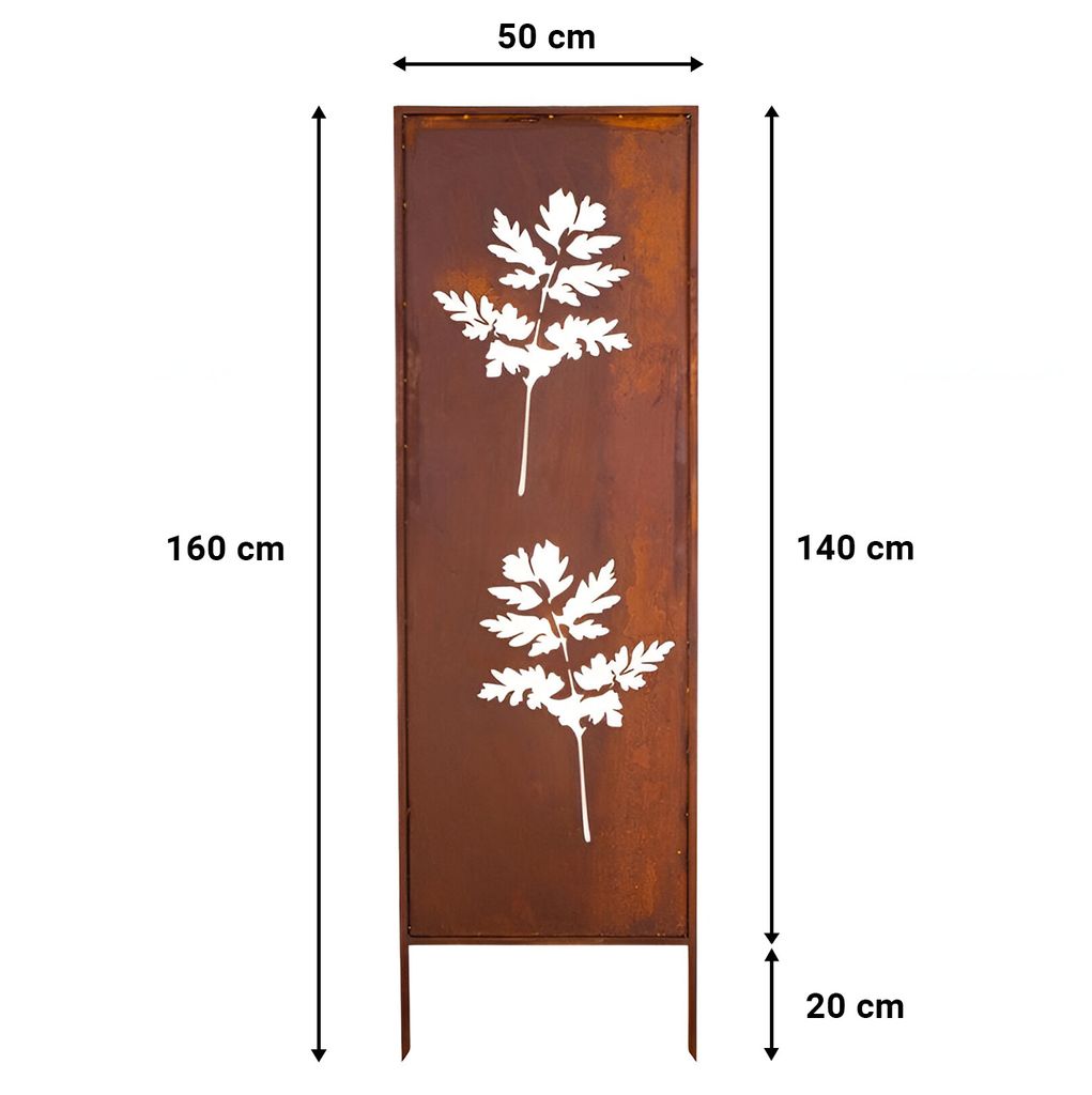 Panel Ogrodowy Dekoracyjny Kwiaty Cnc 160 X 50 Rdzawy Brama Zdjęcie produktu 