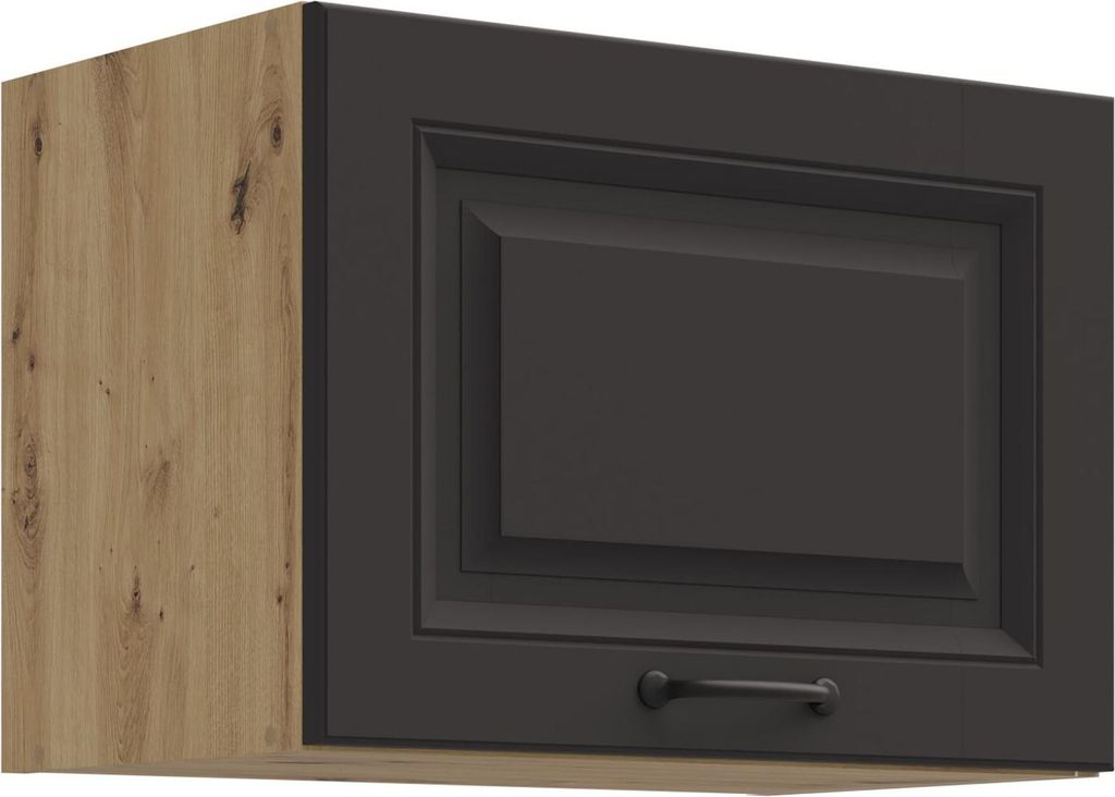 Hängeschrank 50 cm Stilo Grau + Eiche Artisan Küchenzeile Küchenblock Küche Landhaus Höhe 36 cm