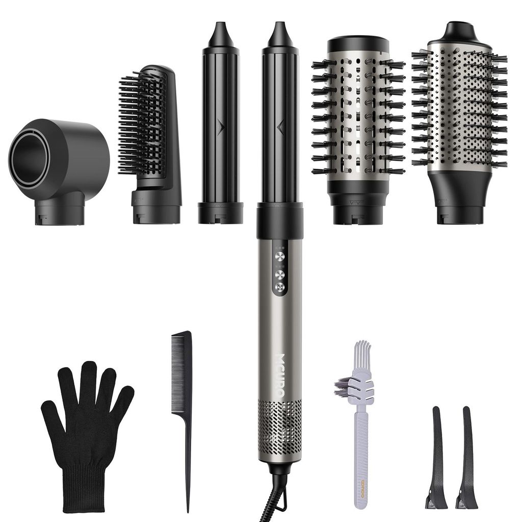 MCURO 6-in-1 Hairstyler mit Lockenstab, Warmluftbürste, Produktbild 