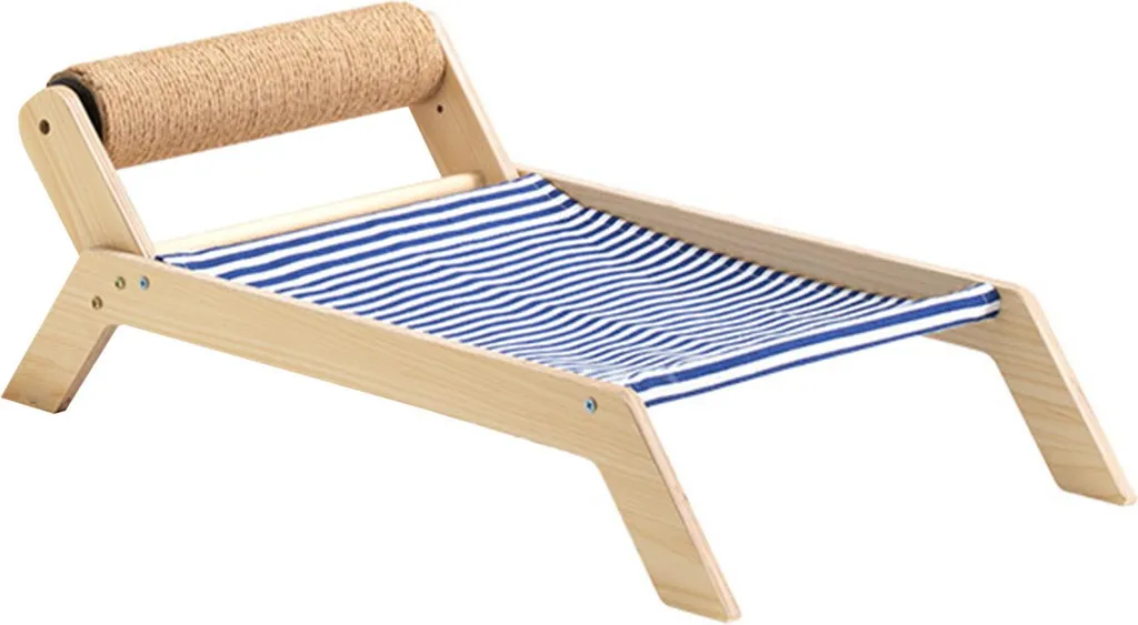 Lit pour chat avec griffoir en sisal naturel et structure bois Summer