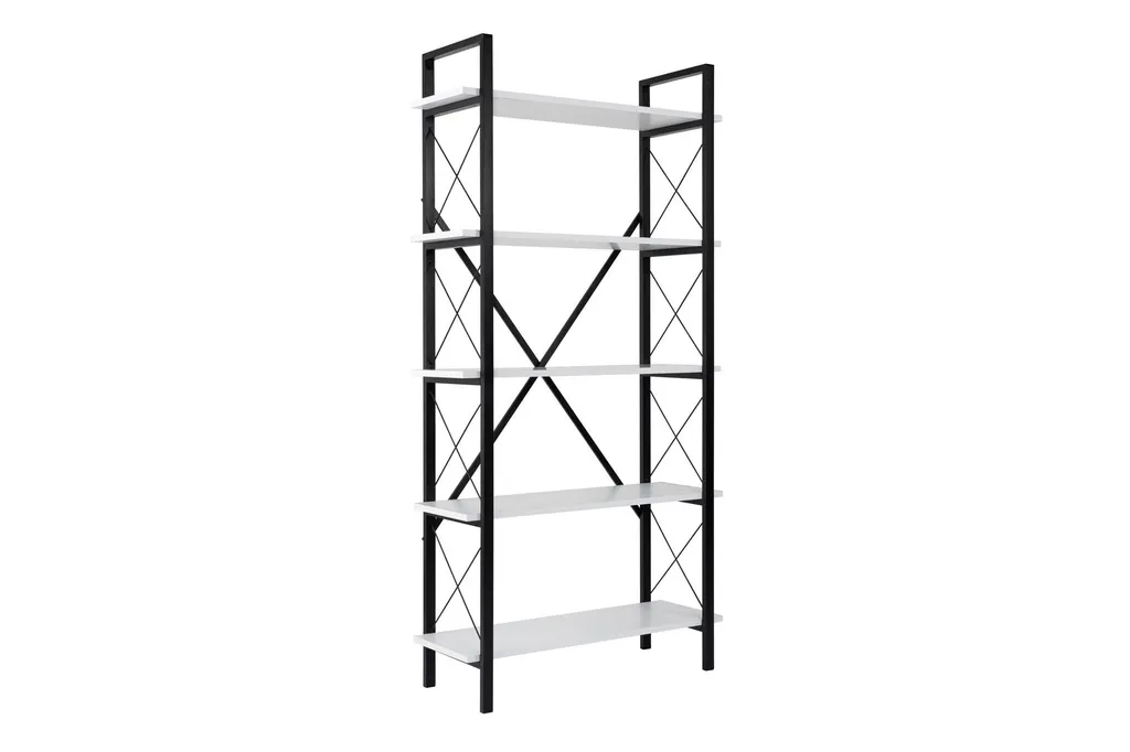 Bibliothèque bicolore 90x180 cm panneau mélamine robuste et durable - 2