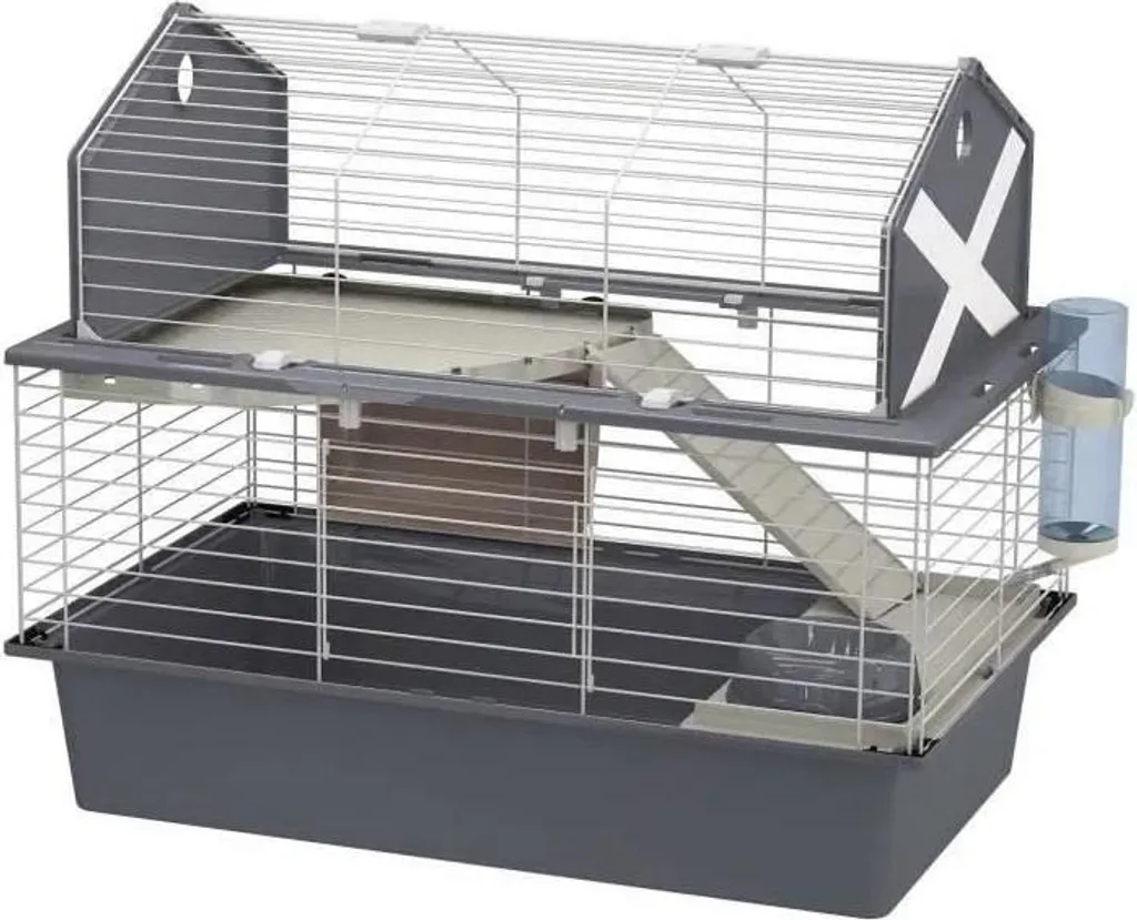 Gabbia per conigli Ferplast Barn 80, 78 x 48 x 65 cm, con accessori, tipo fienile americano