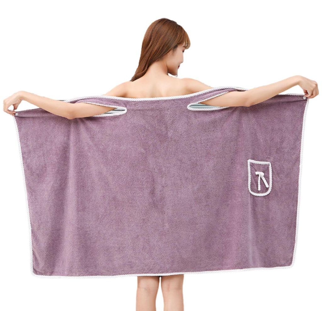 Tragbares Damen-Badetuch mit verstellbaren Schultergurten, weich, saugfähig, ideal für Strand und Spa, auch als Bademantelrock geeignet.