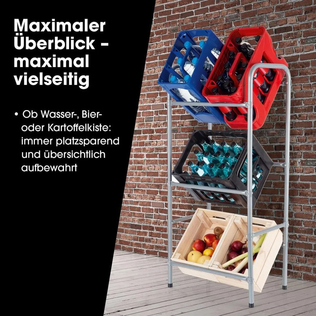 Support de Rangement pour Pack de Boissons et Caisses - Idéal Cave et Garage