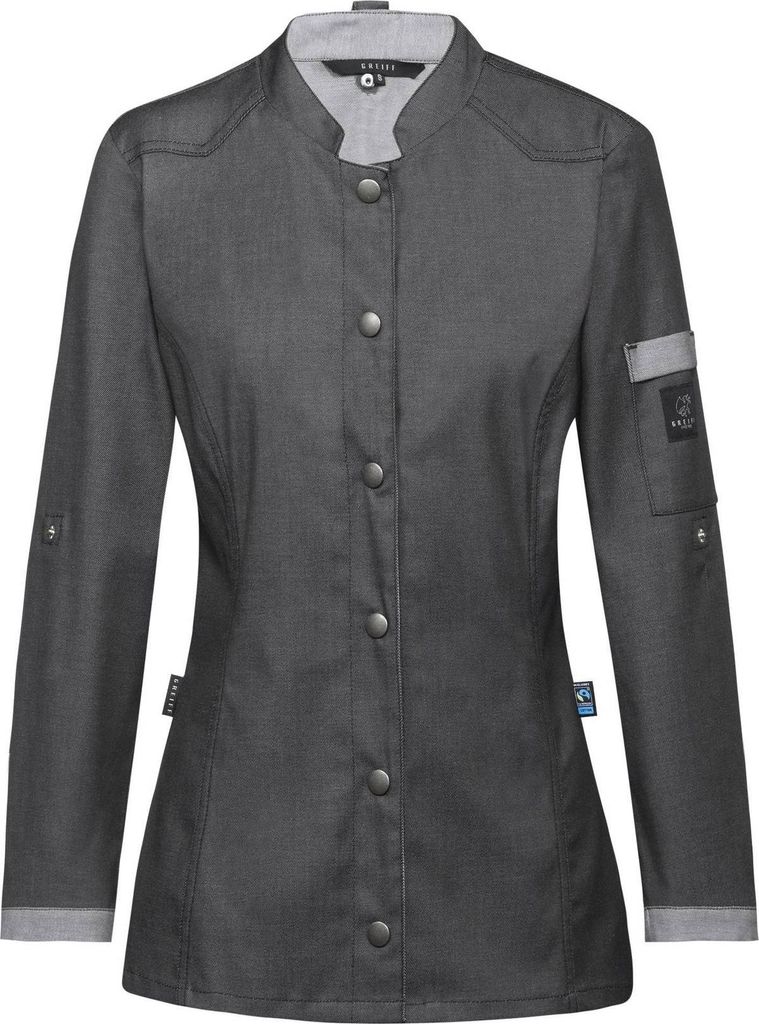GREIFF Greiff Damen Kochjacke Bikerstyle RF 5415-6910-011 Gr. M anthrazit