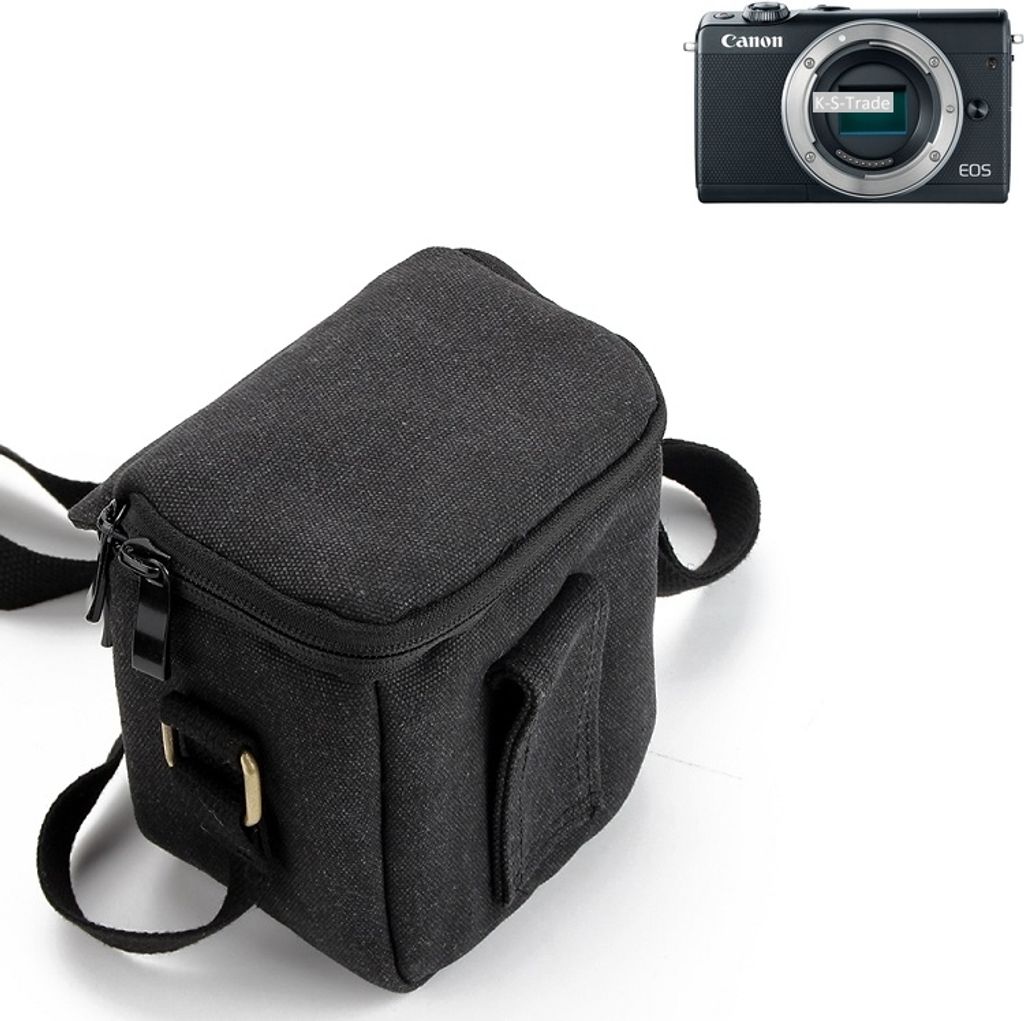 K-S-Trade Umhängetasche kompatibel mit Canon EOS M100 Schulter Tasche Tragetasche Kameratasche Fototasche schwarz Schutzhülle Zubehörtasche