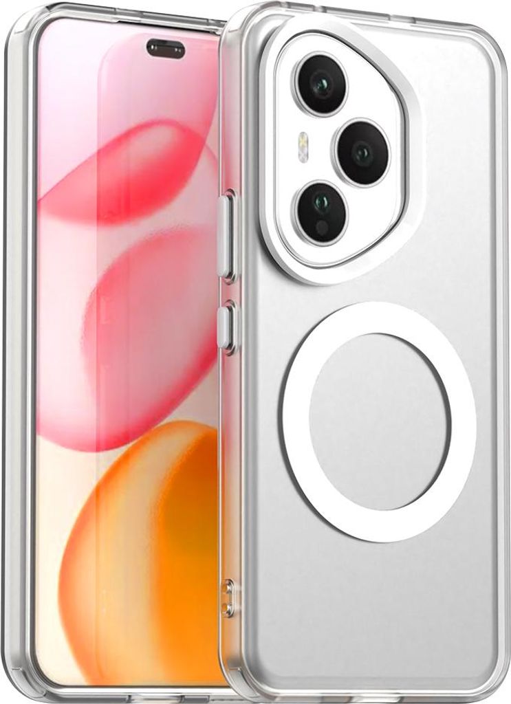 Magnetisch Hülle für Honor 400 Pro, Schlank Durchscheinend Matt Stoßfest Handyhülle Weiß