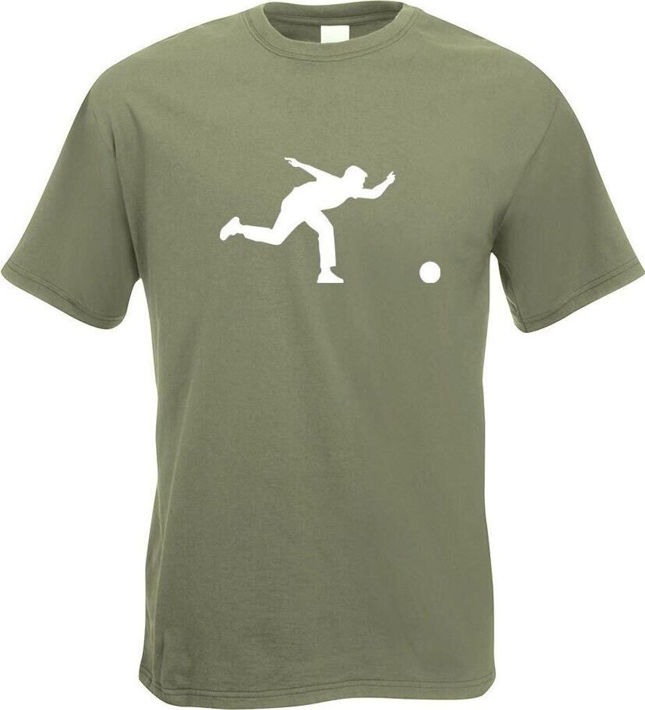 Kiwistar - T-Shirt - Olive - Bowling Kegeln Figur Spieler Motiv Bedruckt Funshirt Design Print - mit Motiv Bedruckt - Funshirt Design - Sport - Fre...