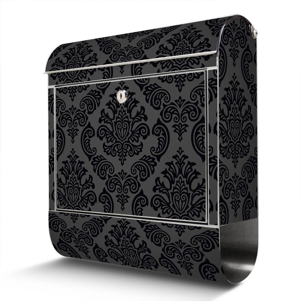 Edelstahl Briefkasten mit Zeitungsfach Black Deluxe großer Produktbild 