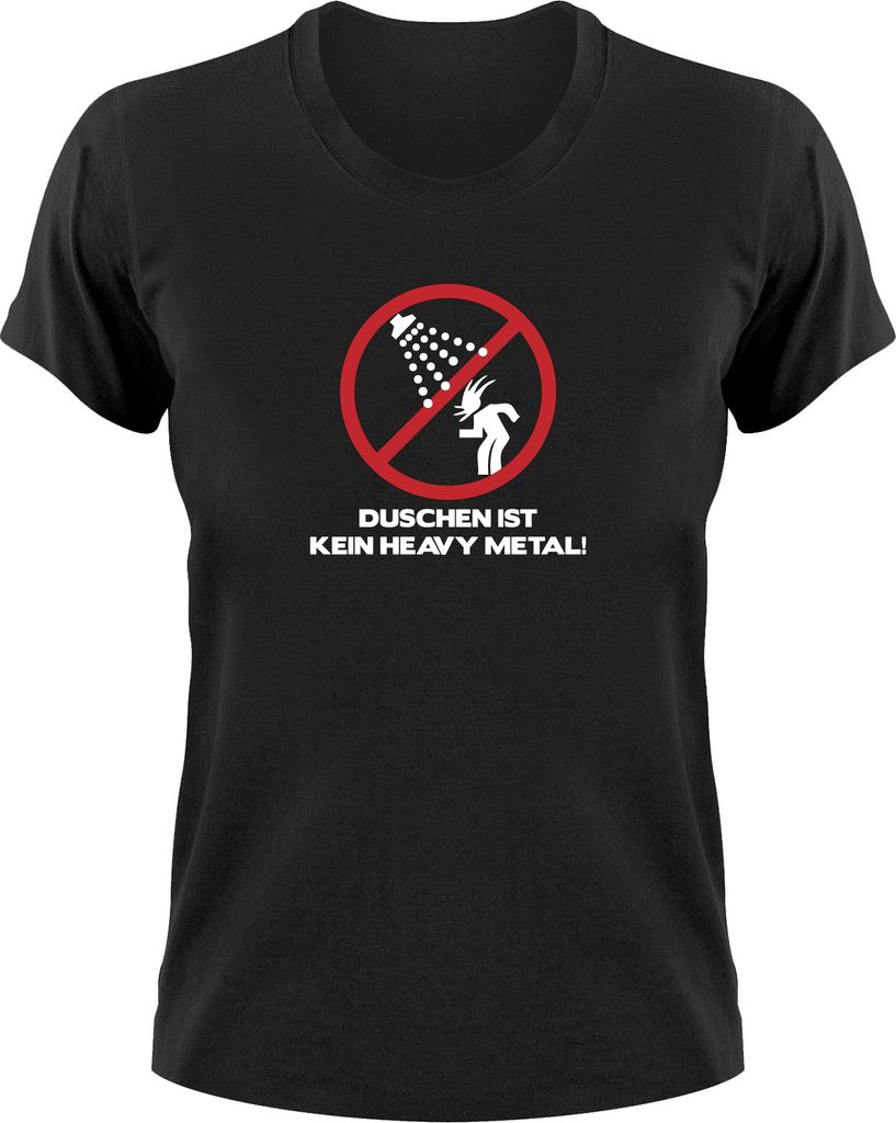 Styletex23 T-Shirt Duschen ist kein Heavy Metal, Damen schwarz, L