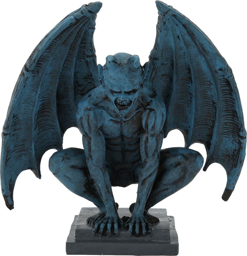 Gargoyle Statue Lifelike Decorative Harz Gothic Skulptur Ornament für Hausgarten Yard Büro Blau