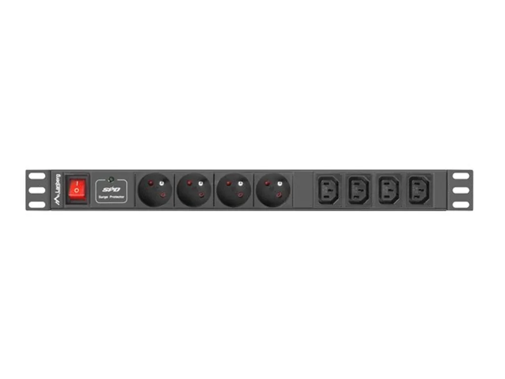 Lanberg PDU Rack 1U 10A 8 Prese 230V pdu-04e04i-0200-iec-bk - Shop