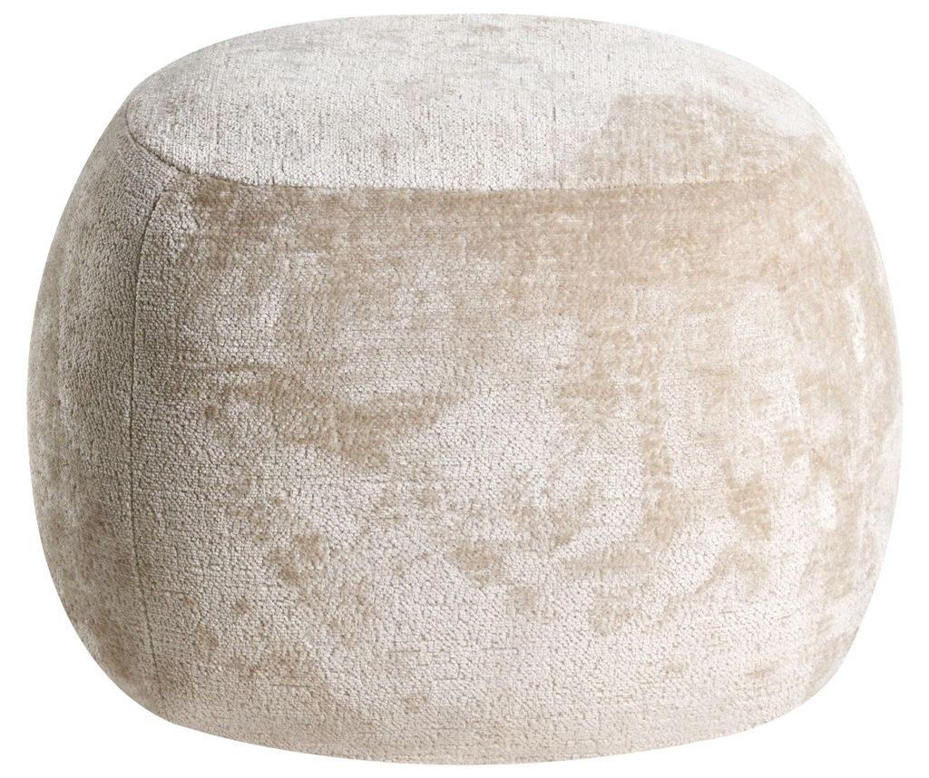 BELIANI Pouf Beige Chenille Stoff Rund Modern Glamourös Produktbild 