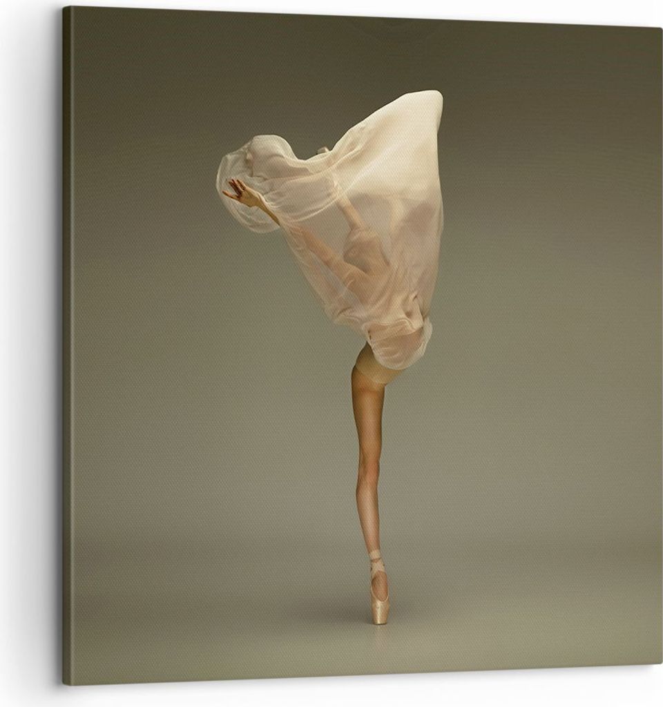 Bild auf Leinwand - Leinwandbild - Einteilig - Ballerina Figur Tanzen - 60x60cm - Wand Bild - Wanddeko - Wandbilder - Leinwanddruck - Bilder - Wand...