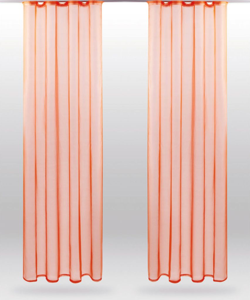 2er Pack Gardine Transparent Noella Universalband, Größe: 140 x 245cm (Orange)