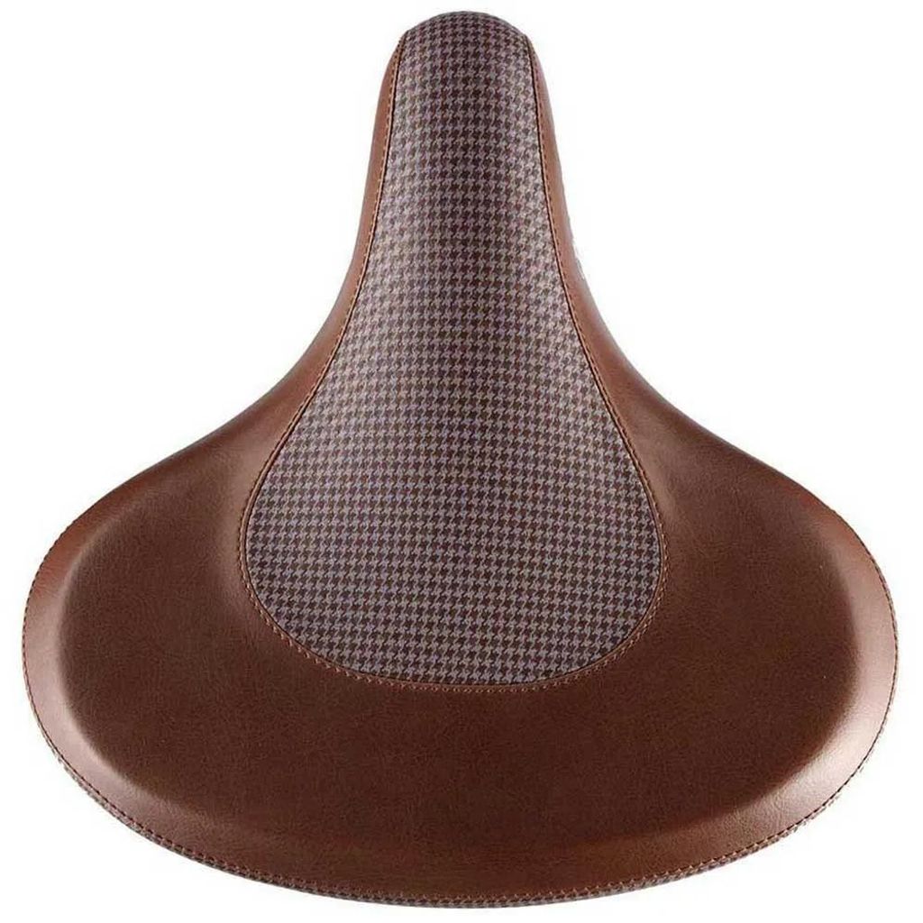 VELO Bicycle Saddle Cruiser w/spring brown leather/fabric Image du produit 