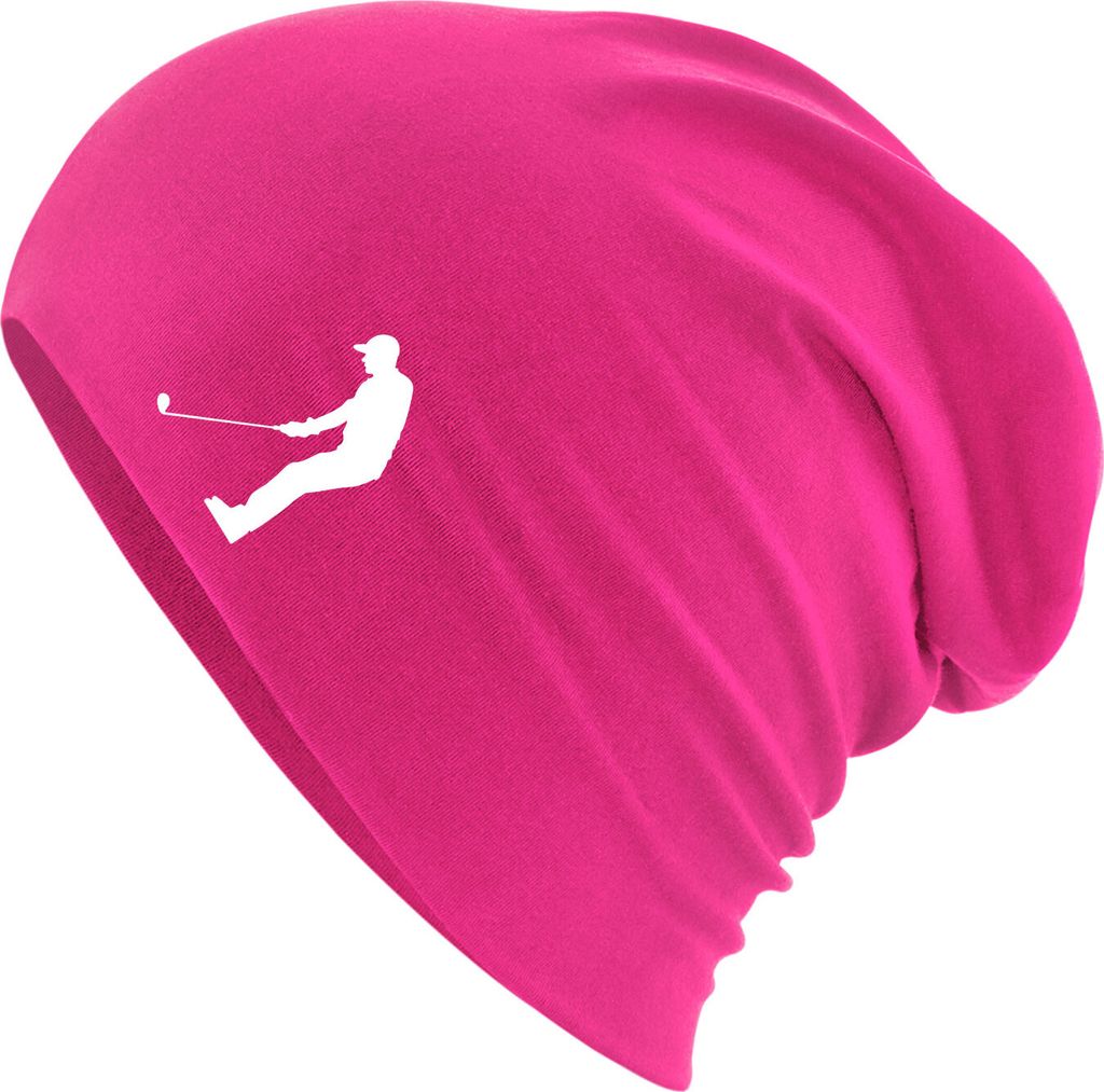 Huuraa Beanie Golf Silhouette Fuchsia One Size Baumwolle und Elasthan Mütze Geschenkidee