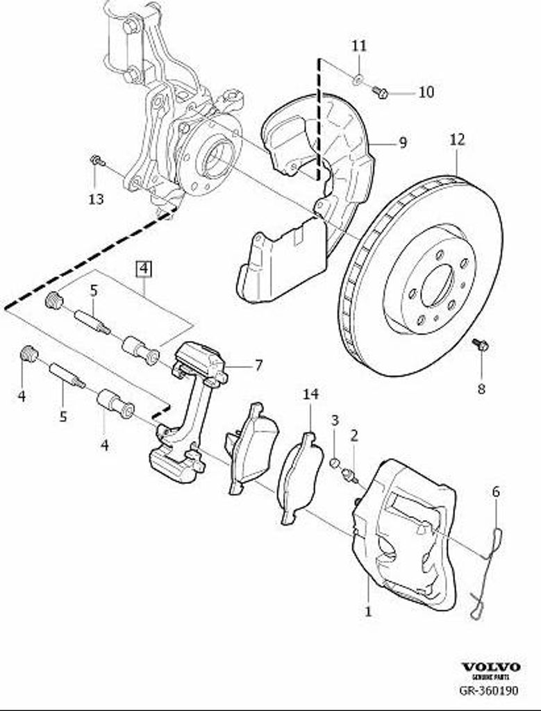 VOLVO XC60 Bremssattel vorne rechts Joch