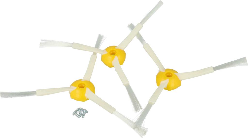 vhbw 3x Seitenbürste kompatibel mit iRobot Roomba 780, 770, 760, 610, 866, 600-Serie, 886, 900, 700-Serie Saugroboter - Reinigungsbürsten Set, weiß