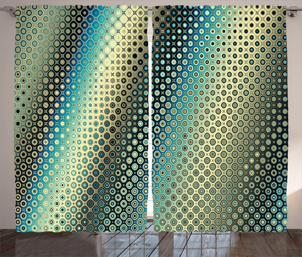 Rideau Rustique Fractal ABAKUHAUS - Cercles Ondulés 280 x 225 cm