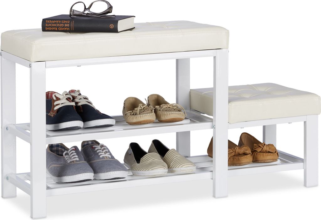 relaxdays Schuhbank mit Hocker