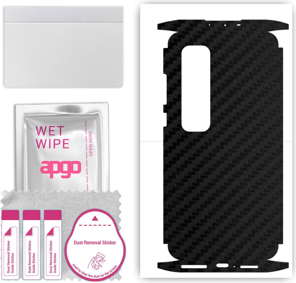 apgo Rückseite + Seiten Schutzfolie, Skin, kompatibel mit Xiaomi Mi 10 Ultra, Hinten Displayschutzfolie aus Vinylfolie, kratzfest, einfache Montag...