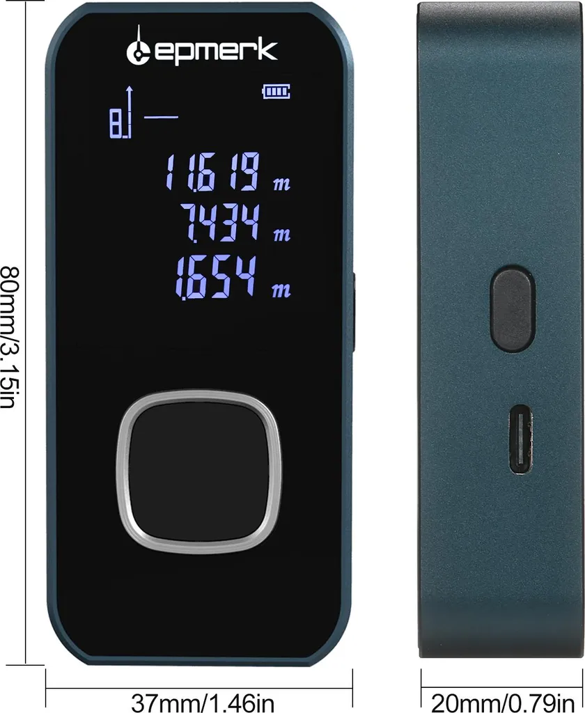 Mini Télémètre Laser 60m Numérique Portée Portable avec LCD Rétroéclairé