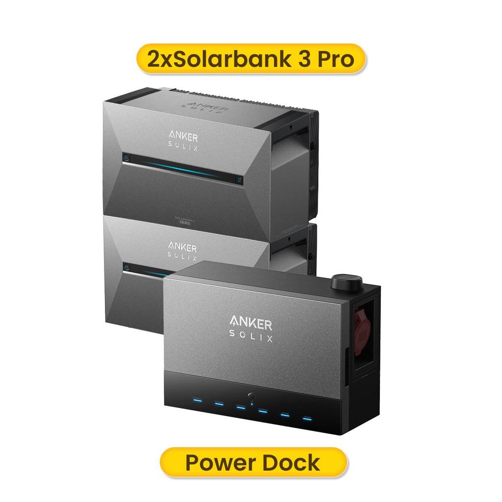 Powerness Anker SOLIX Solarbank Power Dock - Solarbank Multisystem mit Anker SOLIX Solarbank 3 E2700 Pro x2 Speicher für Balkonkraftwerk