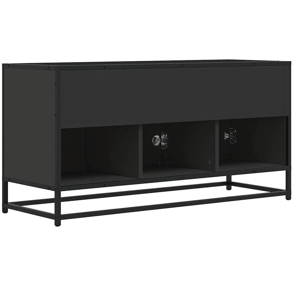 Porta TV SYFAX 100cm Nero Legno e Metallo - Salvaspazio Moderno